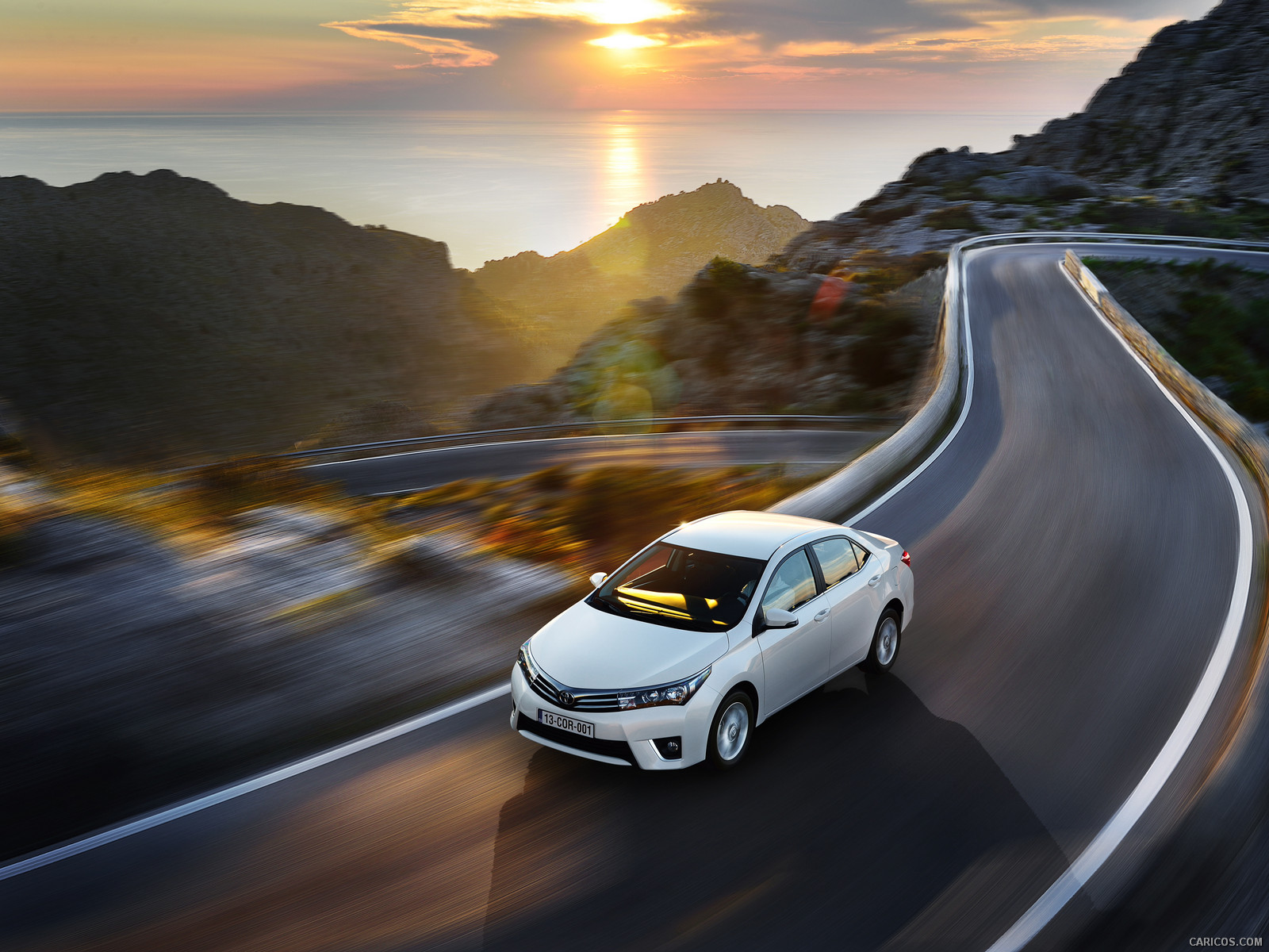 Scenic coastal drive in Albania at sunset